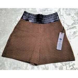 Noli High Waisted Boxing Shorts Brown w/ Pockets Size S, NWT